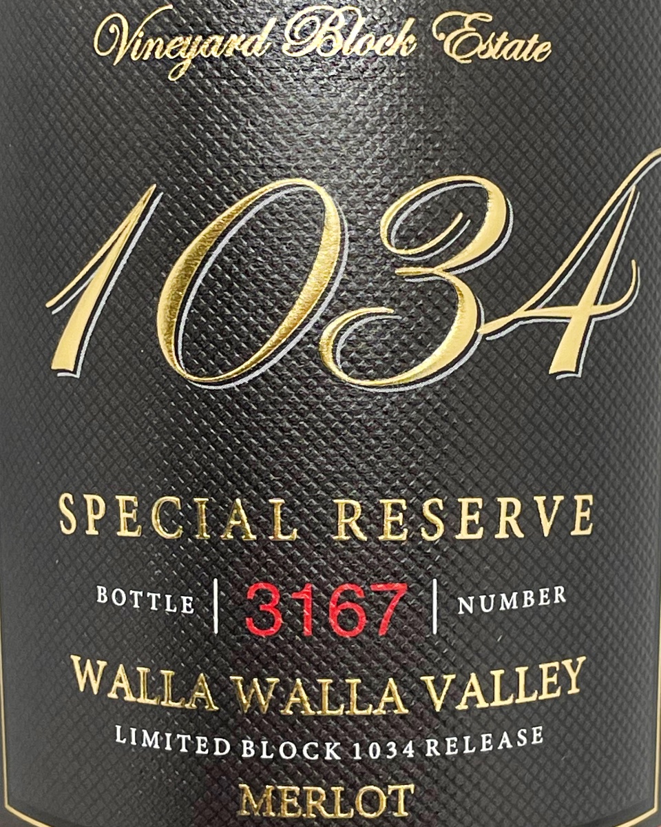 Block 1034 Walla Walla Valley Merlot 2019