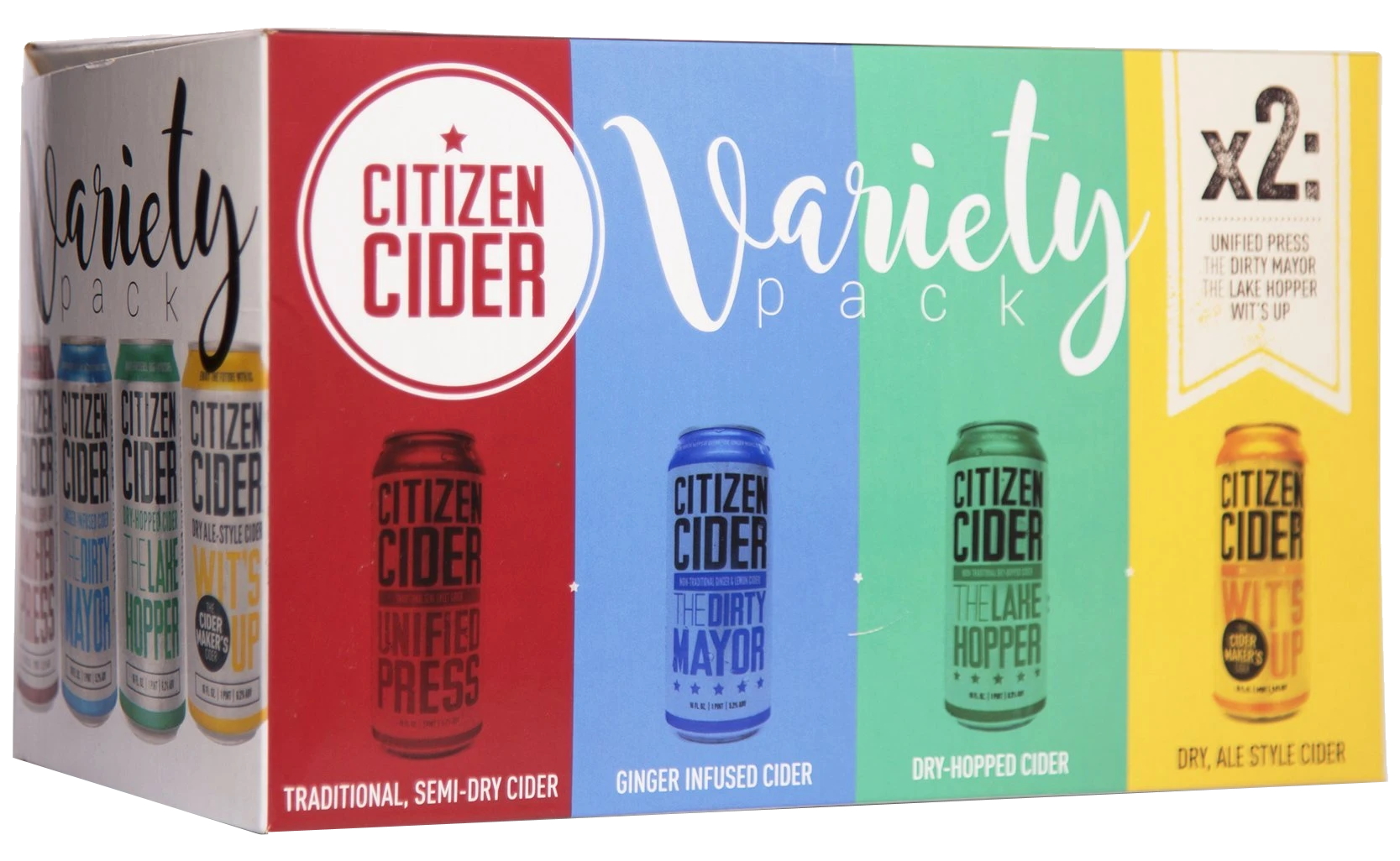 Citizen Cider Lake Hopper Variety 8-Pack Including: Unified Press, The  Dirty Mayor, The Lake Hopper and Wit's Up 16 oz - BottleBuys